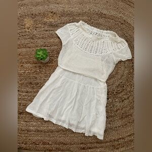 ANTHROPOLOGIE CROCHET LINEN BLOUSE